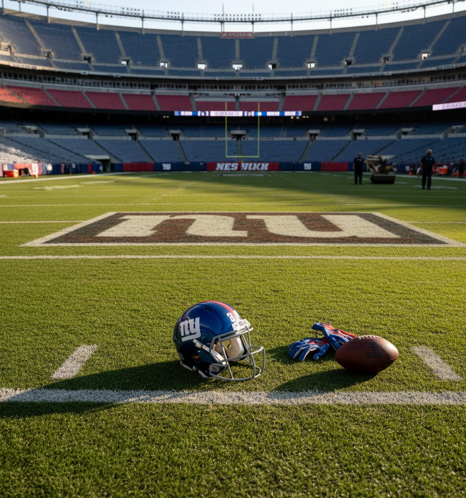 Giants Release Longest-Tenured Player, Wide Receiver Darius Slayton — AI-generated illustration