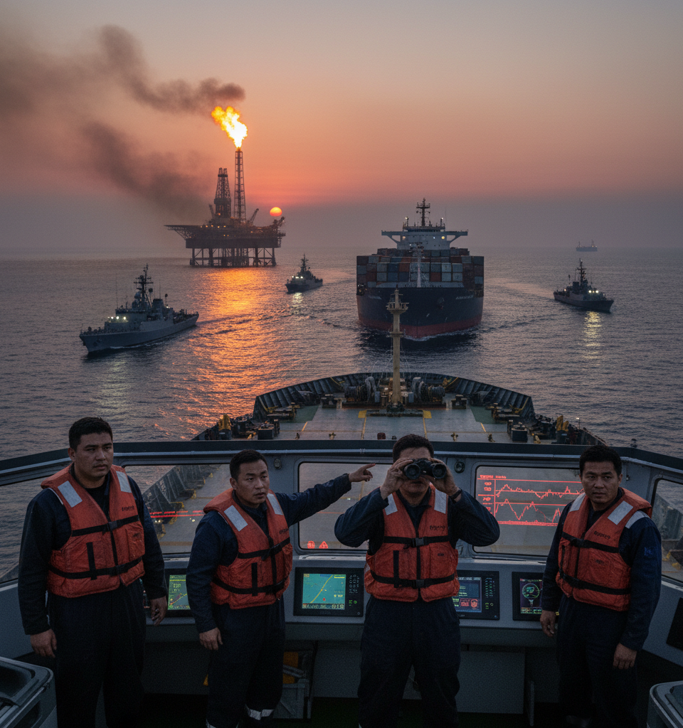 Global Freight Rates Surge Amid Middle East Turmoil and Fuel Price Shocks — AI-generated illustration