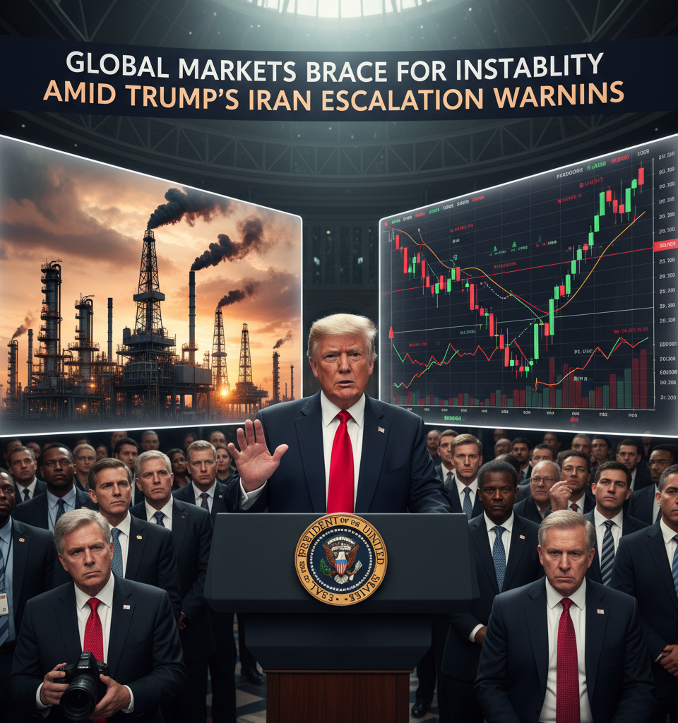 Global Markets Brace for Instability Amid Trump's Iran Escalation Warnings — AI-generated illustration