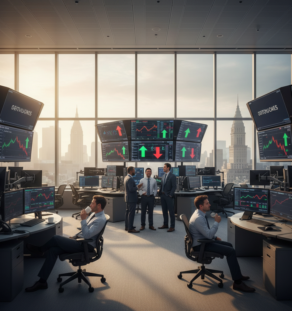 Global Markets Navigate Low Volume, High Hopes Amid Economic Crossroads — AI-generated illustration