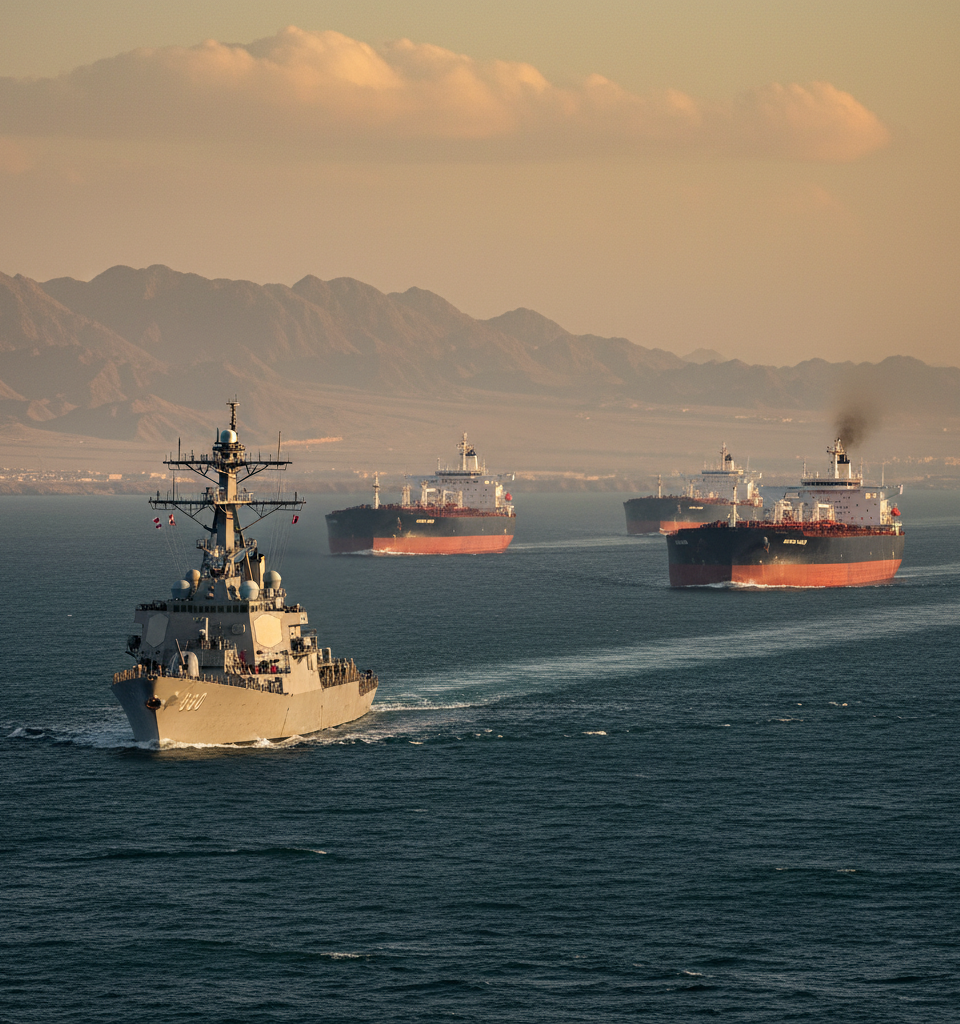 Global Markets Roiled as US Navy Aims to Constrict Iranian Economy, Oil Prices Skyrocket — AI-generated illustration
