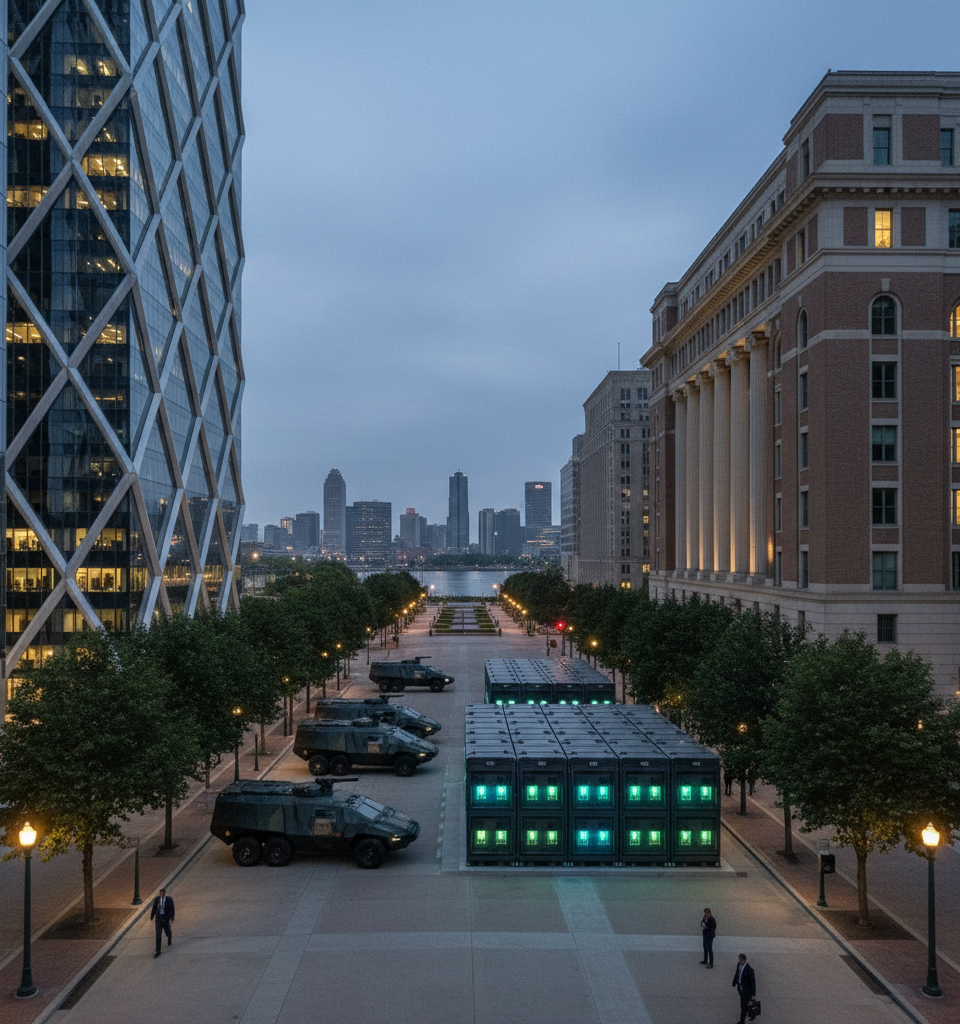 GM and Ford Expand Rivalry into Defense and Energy Storage Sectors — AI-generated illustration