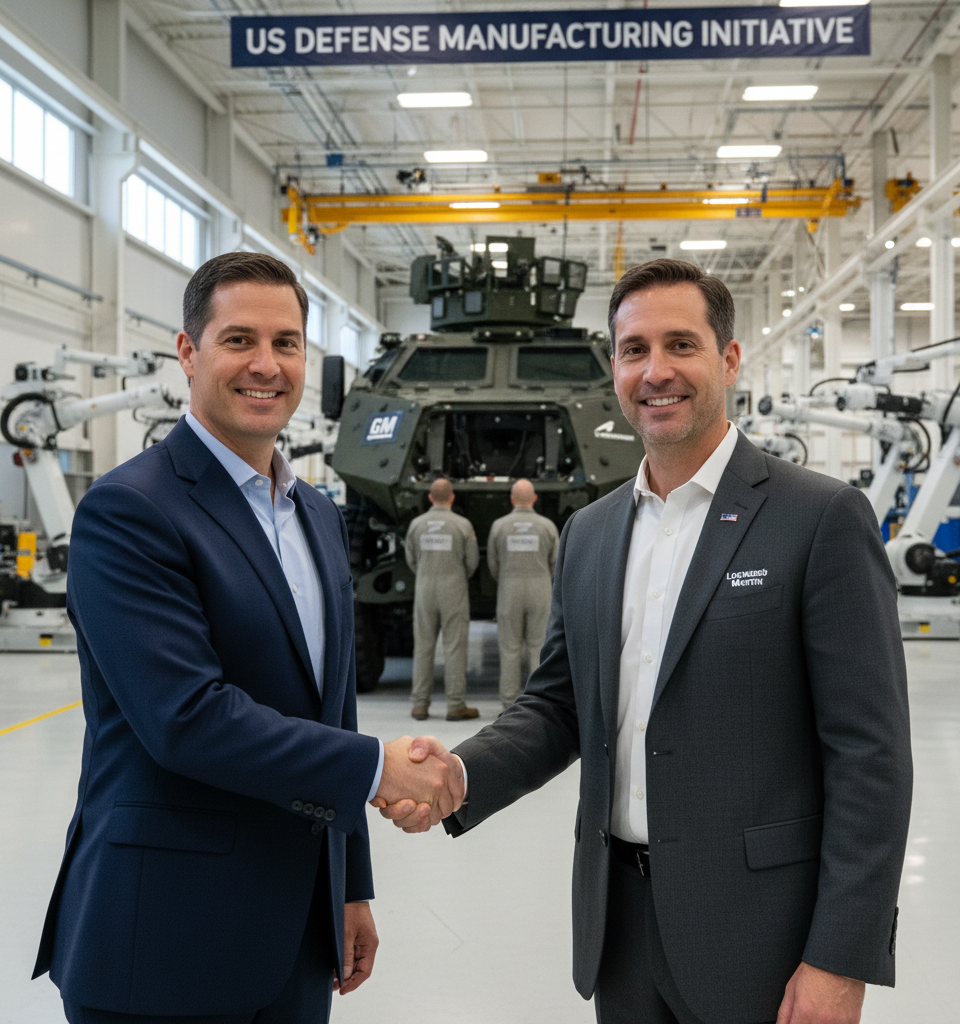 GM Defense, Lockheed Martin Partner on US Defense Manufacturing — AI-generated illustration