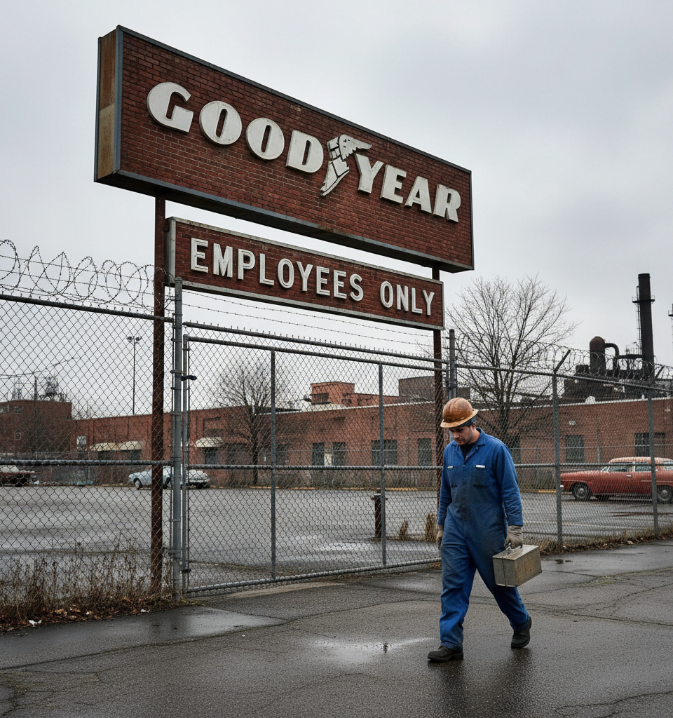 Goodyear Mulls Closure of Kinston Plant, Threatening 1,700 Jobs Amid Market Headwinds — AI-generated illustration
