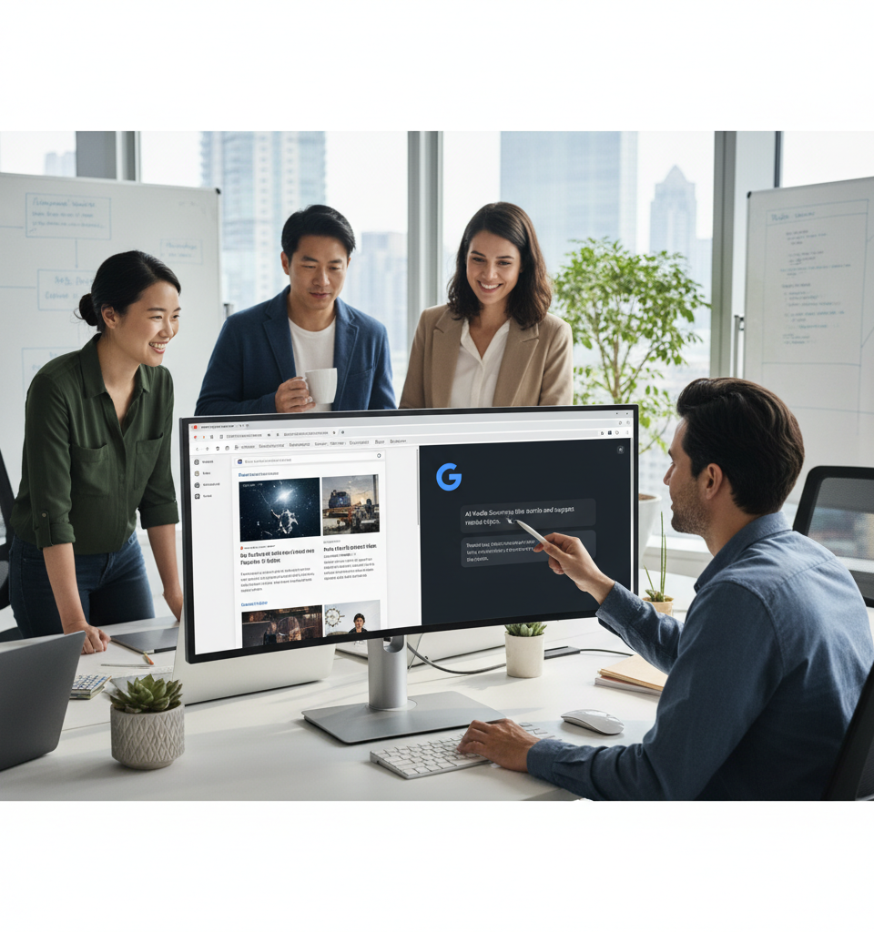 Google Chrome Integrates Side-by-Side AI Mode for Enhanced Web Exploration — AI-generated illustration