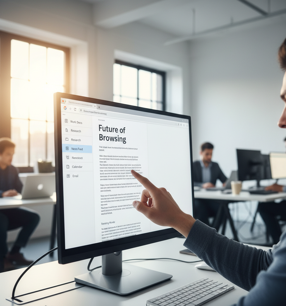 Google Chrome Unleashes Vertical Tabs and Enhanced Reading Mode in Major Usability Overhaul — AI-generated illustration