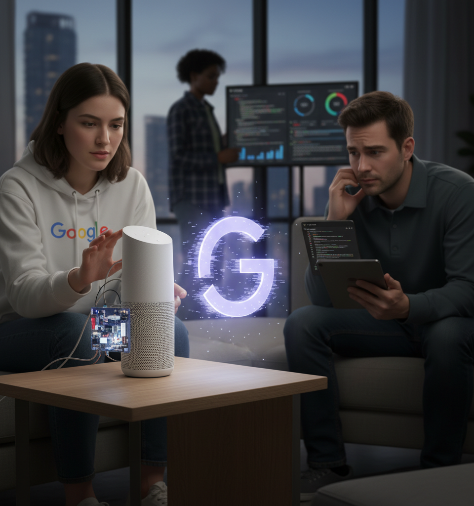 Google Home Speaker with Gemini: An Early Look at its Imperfect, Yet Compelling, Integration — AI-generated illustration