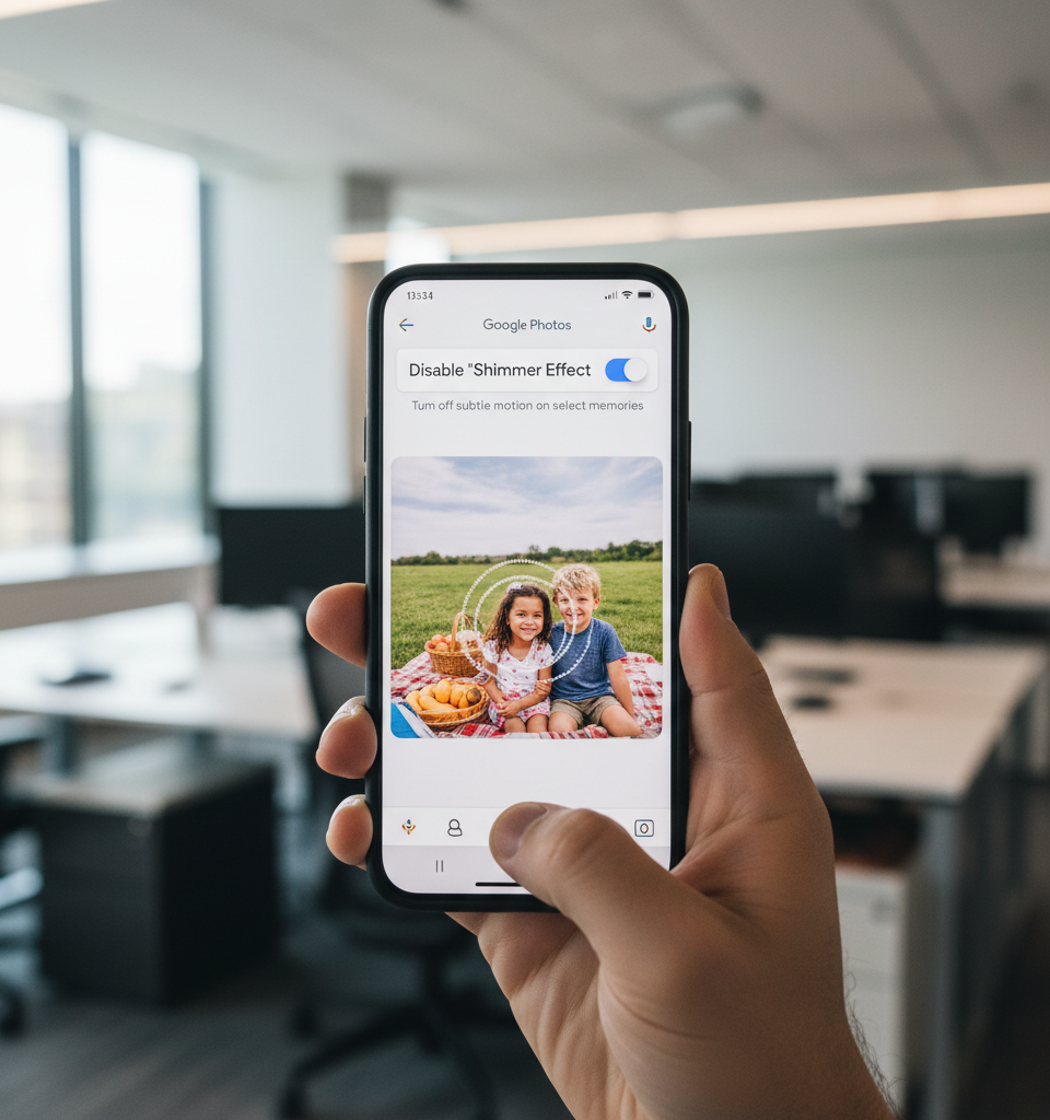Google Photos Set to Offer Option to Disable 'Shimmer Effect' — AI-generated illustration