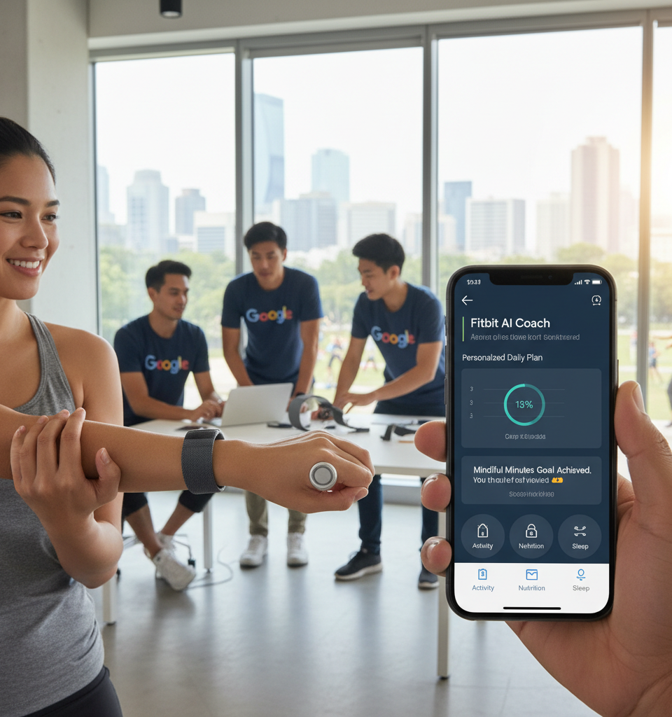 Google's Fitbit Air: A $100 Screenless Device Pivots to AI Health Coaching Subscription Model — AI-generated illustration