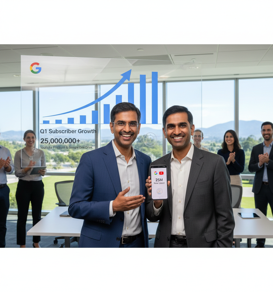 Google's Subscription Surge: YouTube & Google One Drive 25M New Subscribers in Q1 — AI-generated illustration