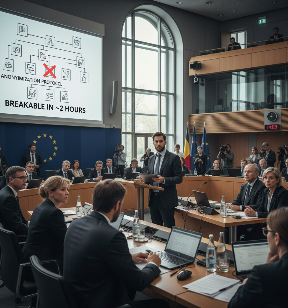Google Scientist Warns EU: Data Anonymization Plan 'Breakable' in Two Hours — AI-generated illustration