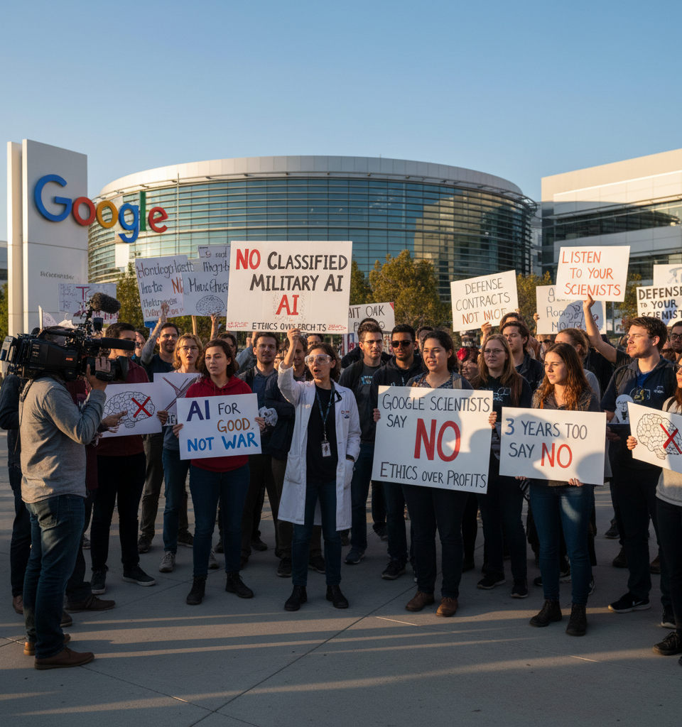 Google Scientists Oppose Classified Military AI: A Three-Year Struggle Over Ethics and Defense Contracts — AI-generated illustration