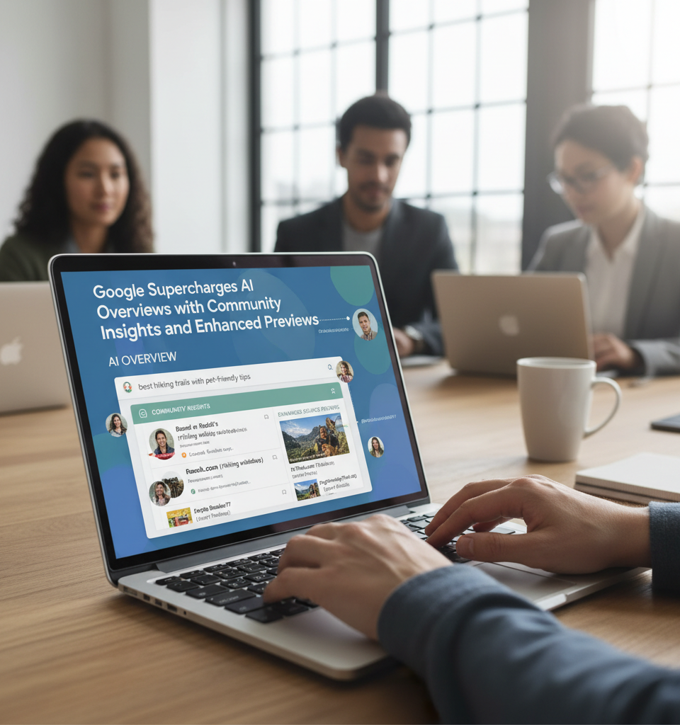 Google Supercharges AI Overviews with Community Insights and Enhanced Source Previews — AI-generated illustration