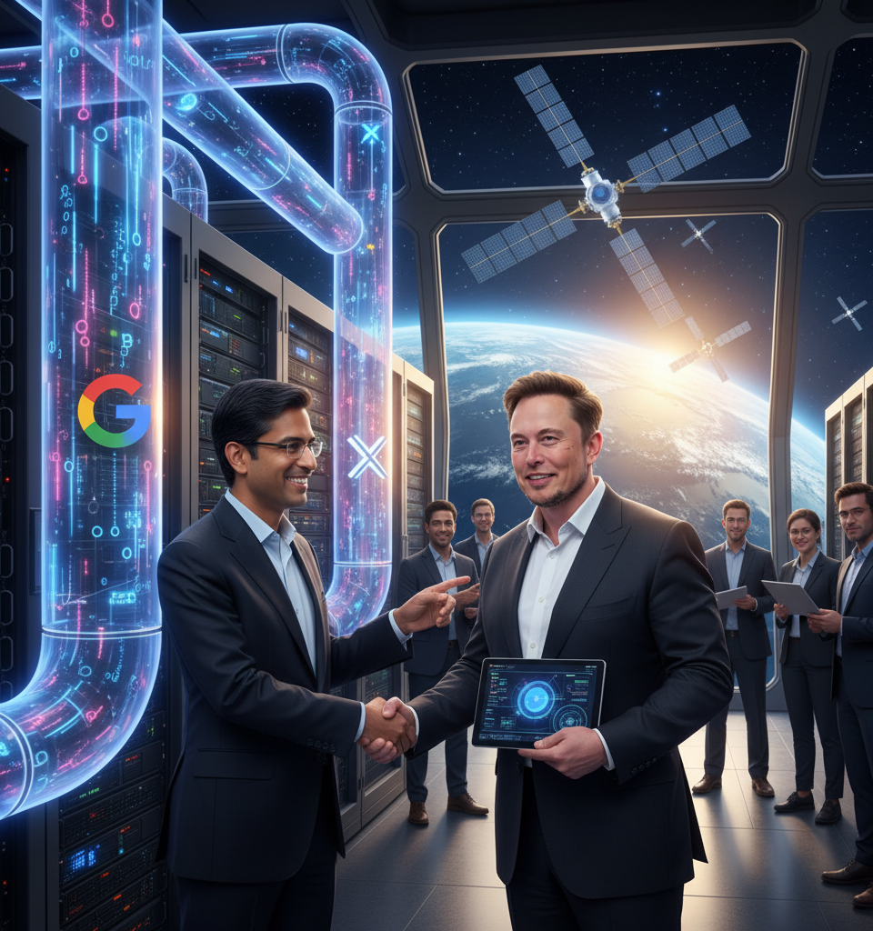 Google to Pay SpaceX $920 Million Monthly for Compute Amid Surging AI Demand — AI-generated illustration