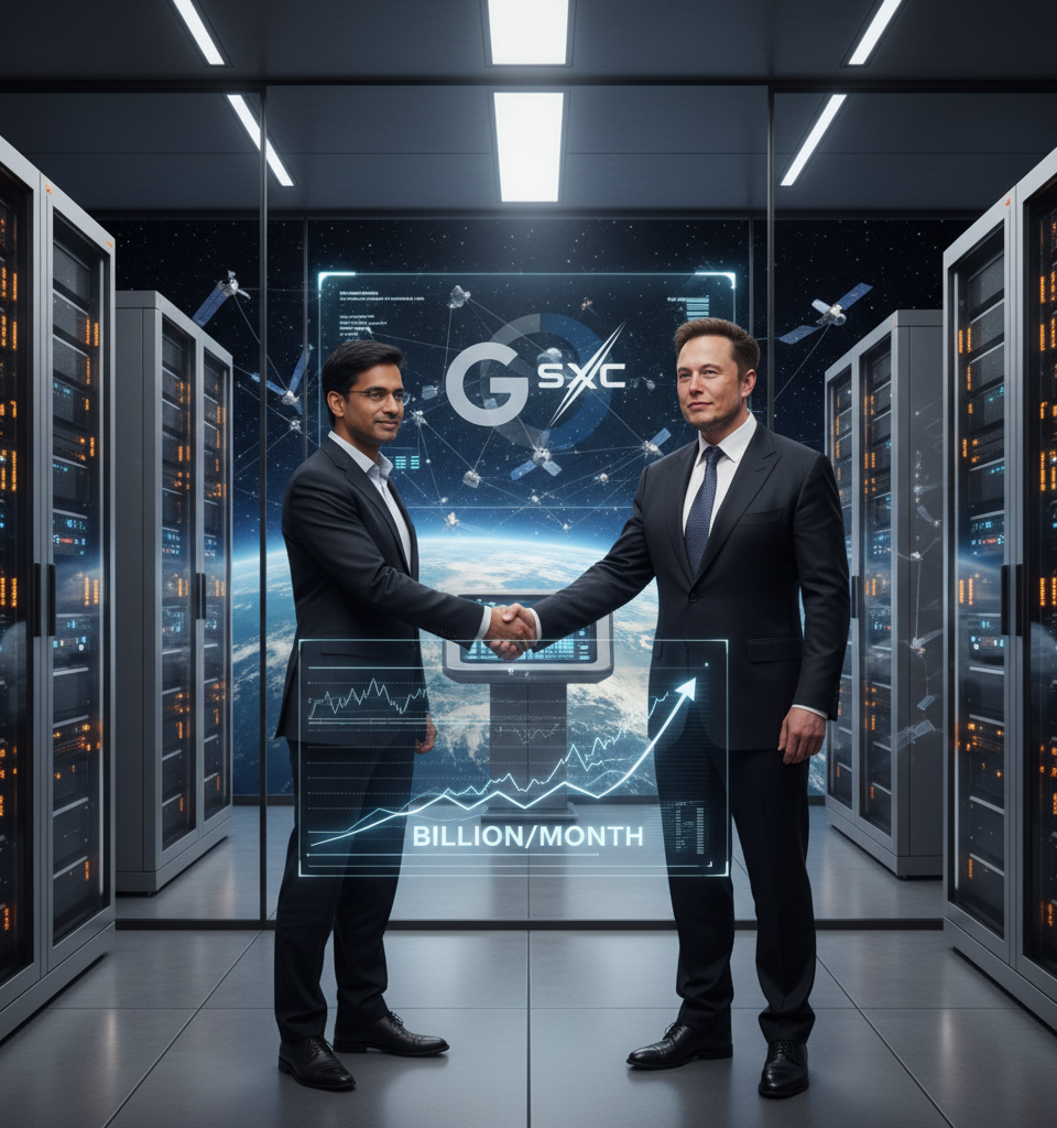 Google to Pay SpaceX Nearly $1 Billion Monthly in Cloud Computing Pact Ahead of IPO — AI-generated illustration