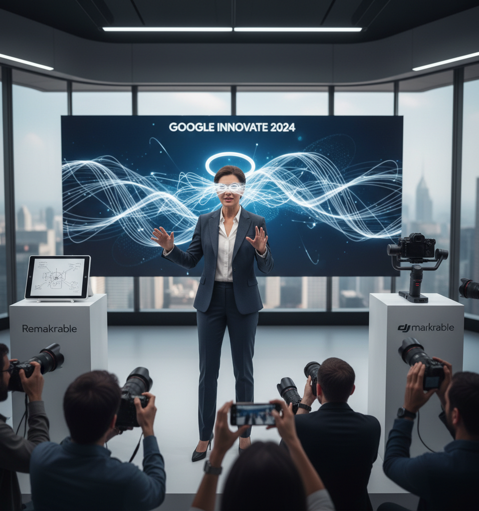 Google Unveils Screenless Wearable, Shaking Up Tech Landscape; ReMarkable & DJI Also Launch — AI-generated illustration