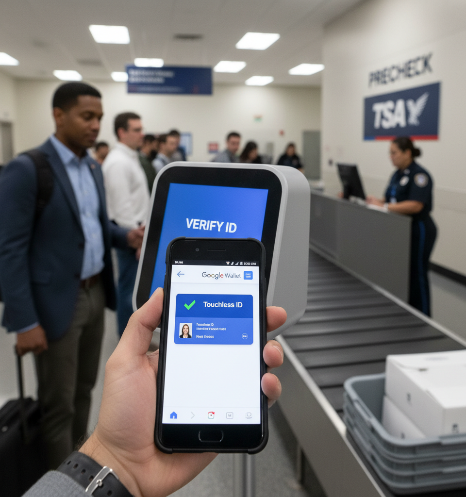 Google Wallet Set to Streamline TSA PreCheck Touchless ID Integration — AI-generated illustration