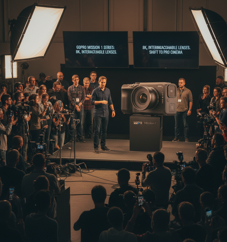 GoPro Unveils Mission 1 Series: 8K, Interchangeable Lenses Mark Strategic Shift to Pro Cinema — AI-generated illustration