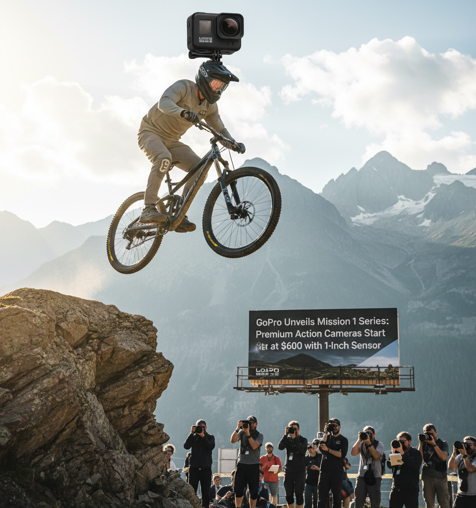 GoPro Unveils Mission 1 Series: Premium Action Cameras Start at $600 with 1-Inch Sensor — AI-generated illustration