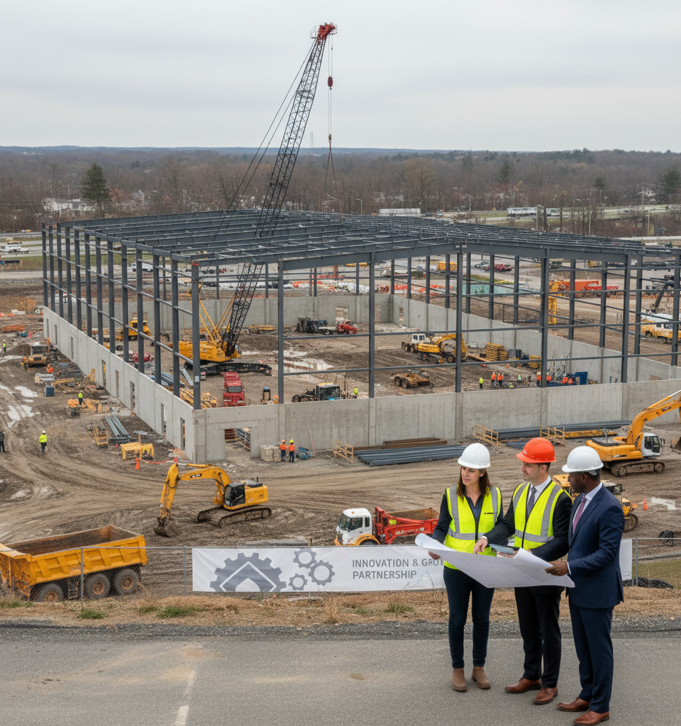 GREP-Led JV Lands $79M Financing for Parsippany Industrial Development — AI-generated illustration