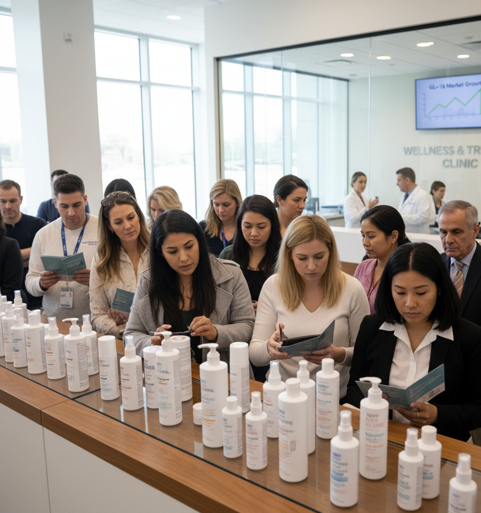 Hair Loss & GLP-1s: New Market Boom for Treatment Products Amidst Weight Loss Craze — AI-generated illustration