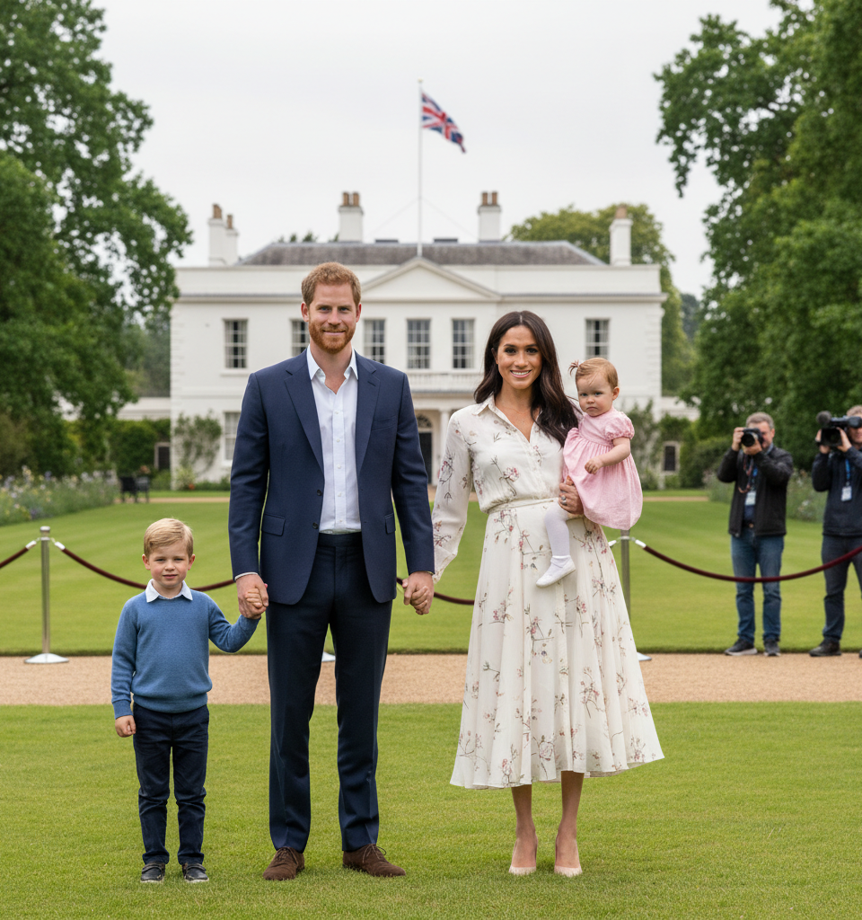 Harry and Meghan Offered Royal Accommodation for Upcoming UK Visit — AI-generated illustration