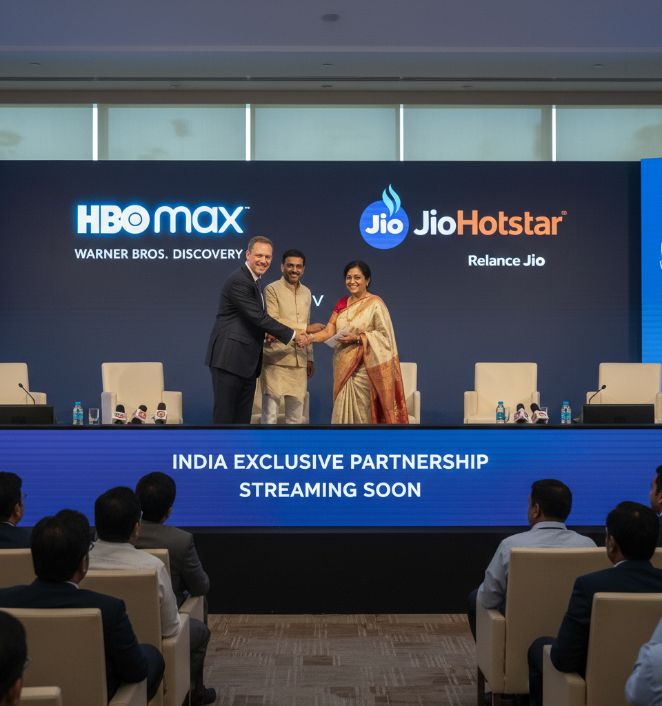 HBO Max comes to India via exclusive JioHotstar deal — AI-generated illustration