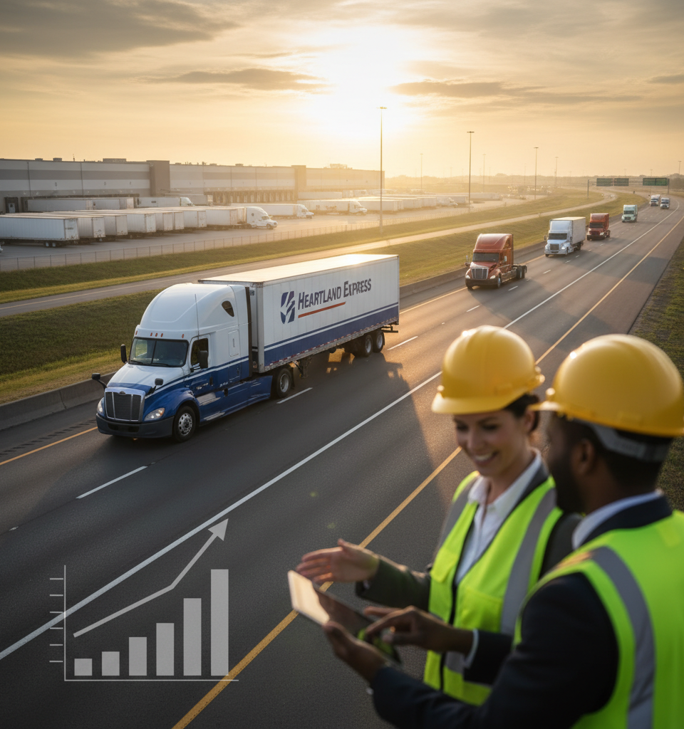 Heartland Express Narrows Losses Amidst Shifting Truckload Market, Eyes H2 Recovery — AI-generated illustration