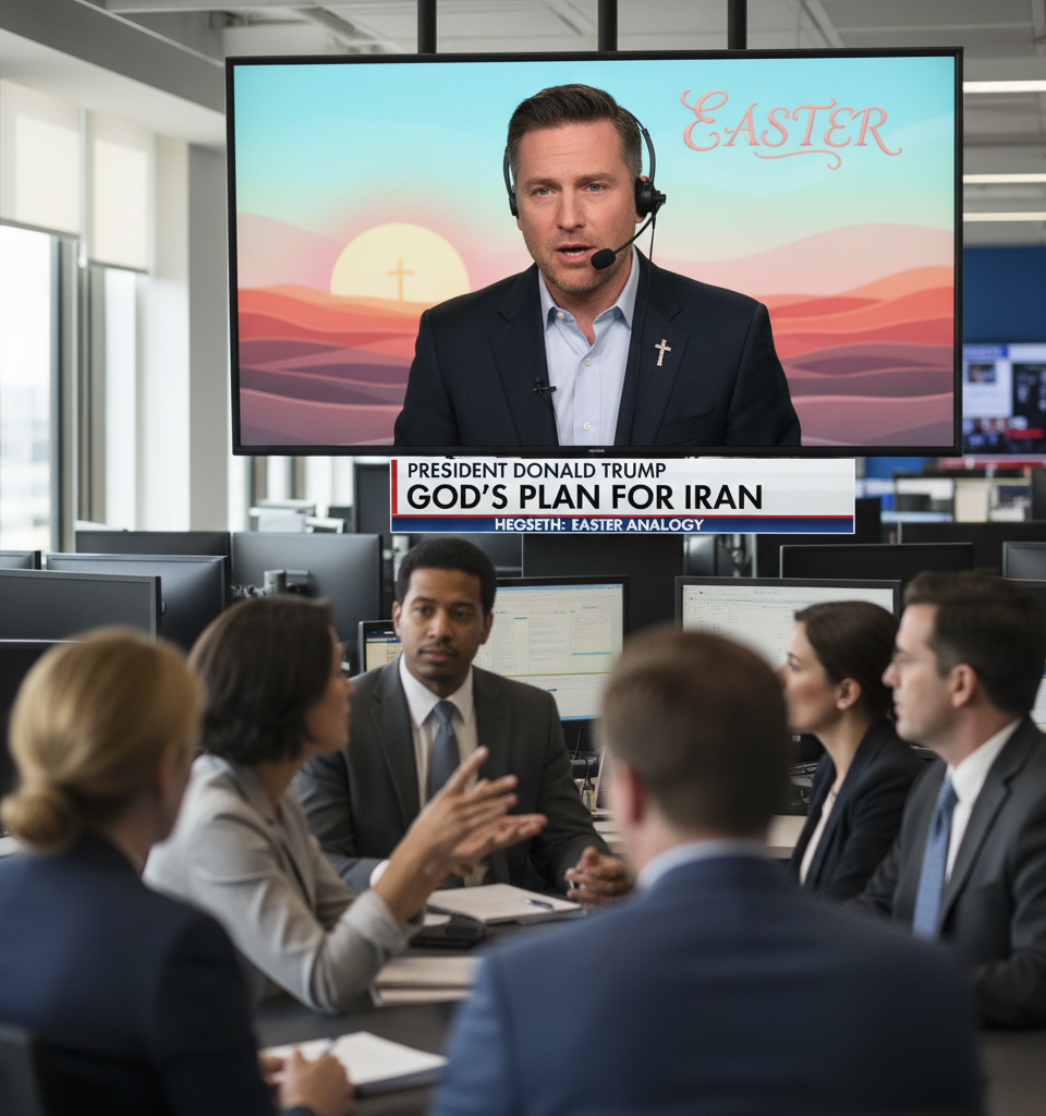 Hegseth's Easter Analogy Sparks Debate Amidst Trump's Iran Stance — AI-generated illustration