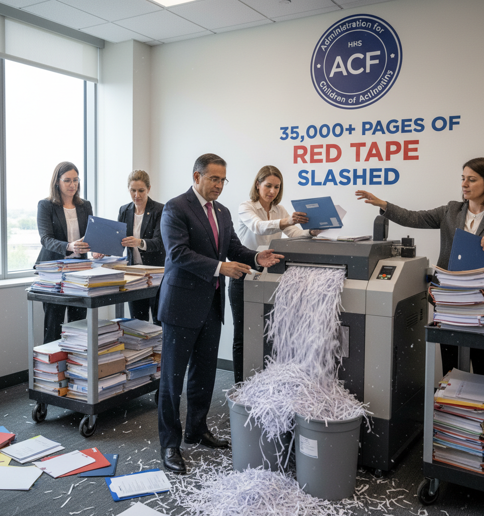 HHS's ACF Slashes 35,000+ Pages of Red Tape in Landmark Regulatory Overhaul — AI-generated illustration