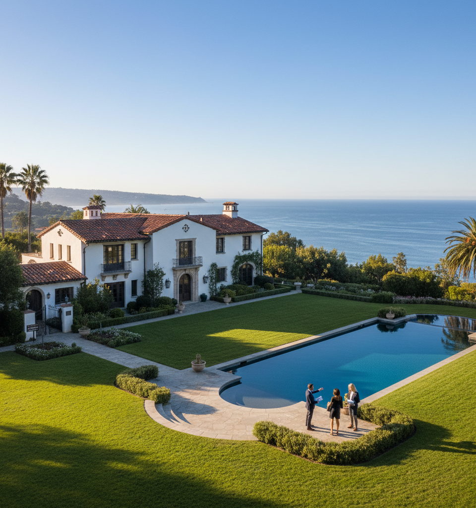 Historic Pepper Hill Estate Hits Market: $17M Montecito Mansion Offers Pacific Views, Grandeur — AI-generated illustration