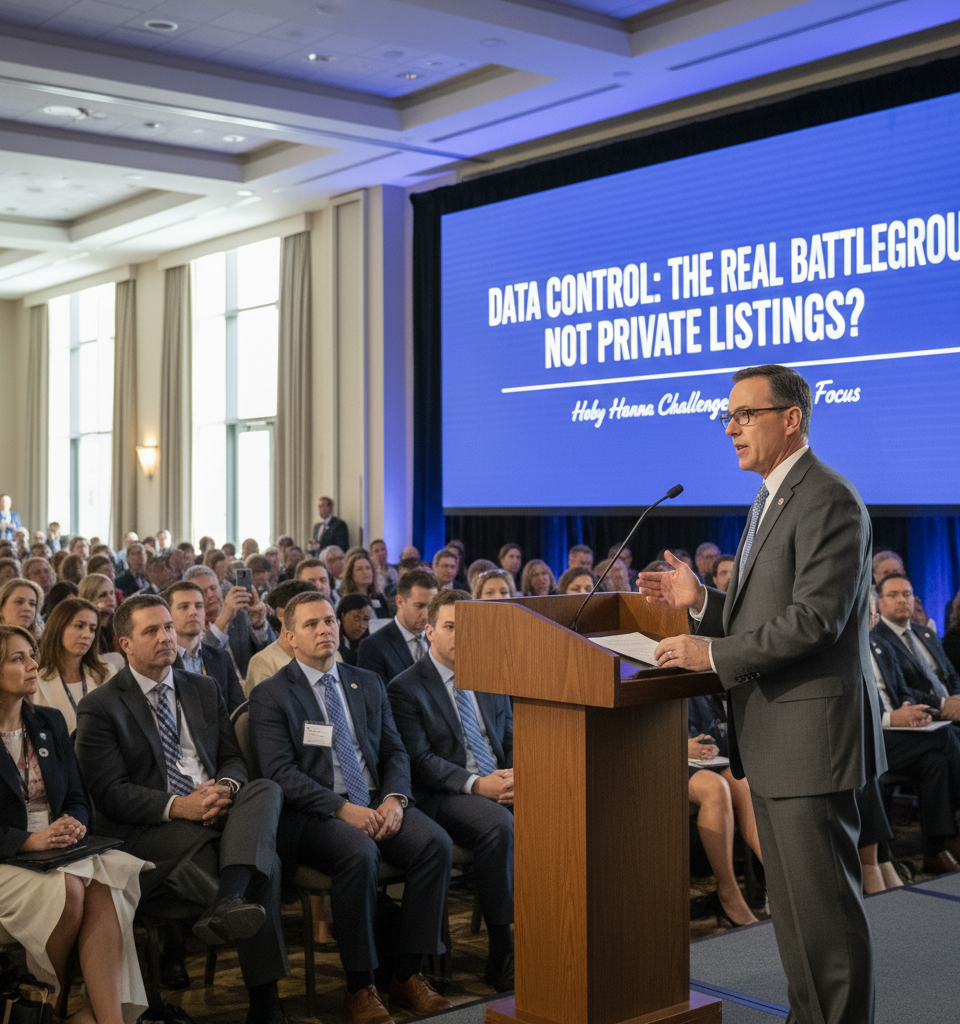 Hoby Hanna Challenges Industry Focus: Is Data Control the Real Battleground, Not Private Listings? — AI-generated illustration