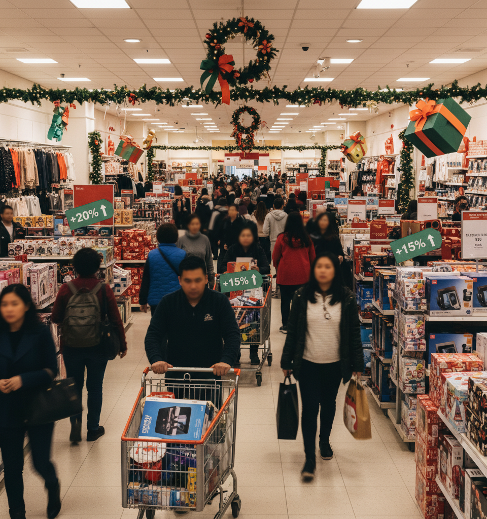 Holiday Spending Forecast to Exceed $1 Trillion, Driven by Inflation — AI-generated illustration