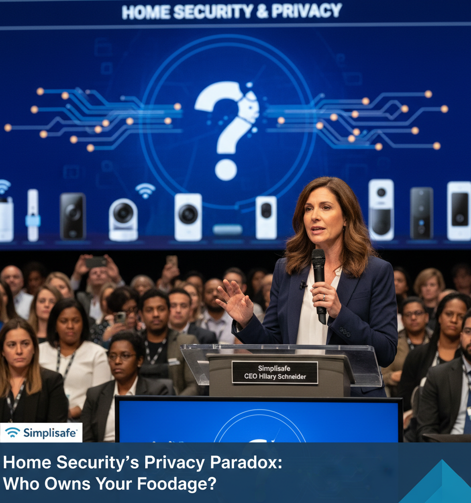 Home Security's Privacy Paradox: Who Owns Your Footage? SimpliSafe CEO Weighs In — AI-generated illustration