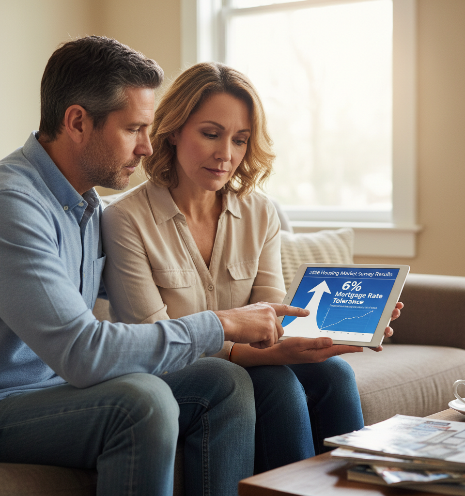 Homeowners Willing to Tolerate Up to 6% Mortgage Rates, Survey Reveals — AI-generated illustration