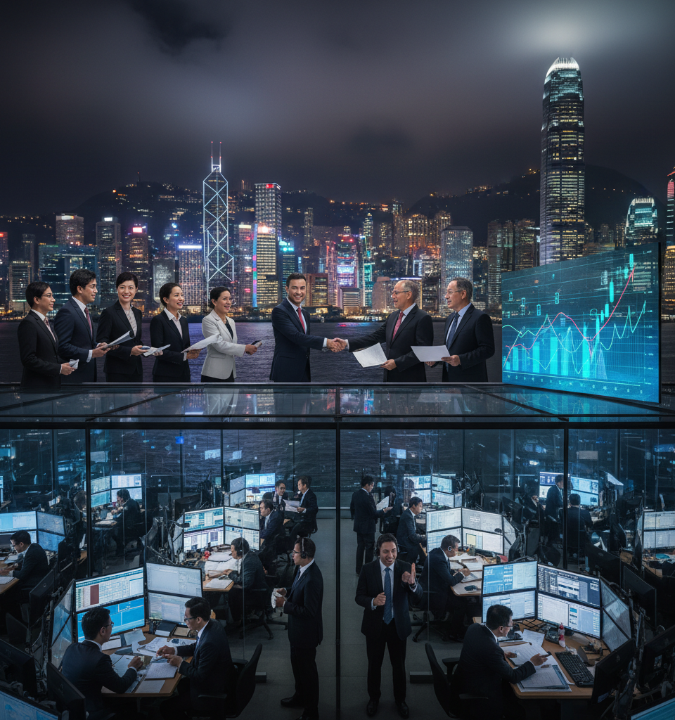 Hong Kong Dollar Bond Market Surges Amidst Geopolitical Unrest, Attracting Global Issuers — AI-generated illustration