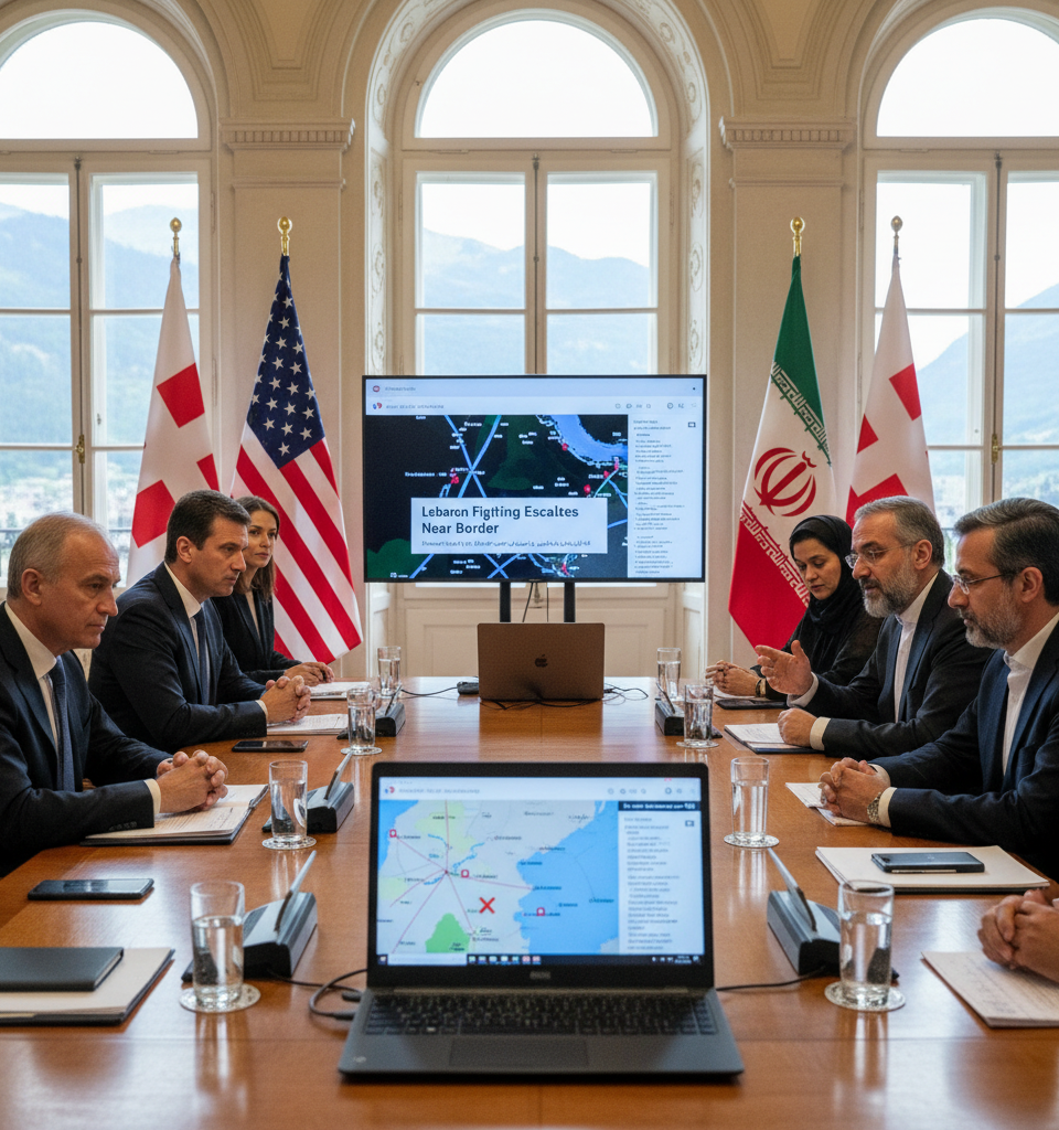 Hormuz Claims & Lebanon Fighting Threaten Sunday US-Iran Talks in Switzerland — AI-generated illustration