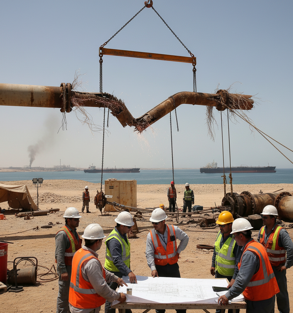 Hormuz Reopening Unlikely to Deliver Immediate Gas Price Relief: Repair Hurdles Loom — AI-generated illustration