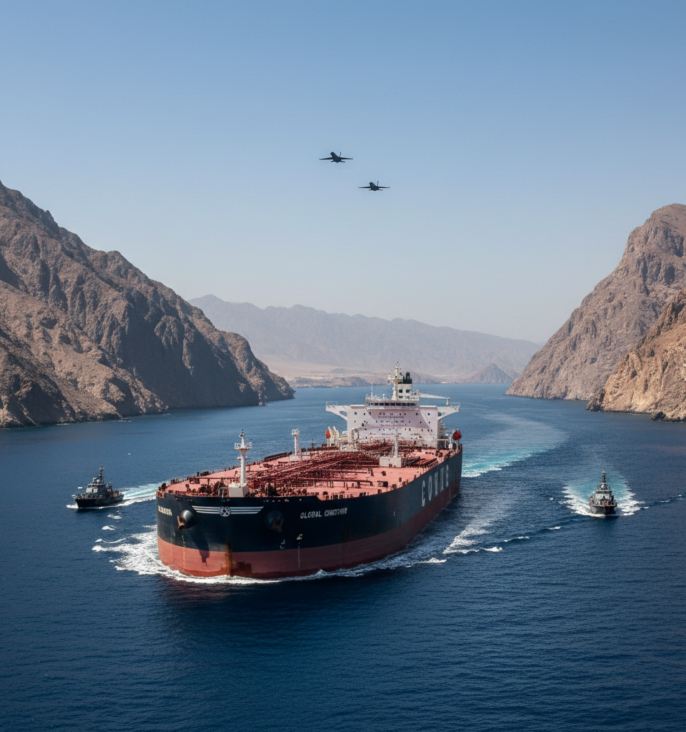 Hormuz Strait Toll Threatens $1/Barrel Oil Price Hike Amidst Geopolitical Tensions — AI-generated illustration