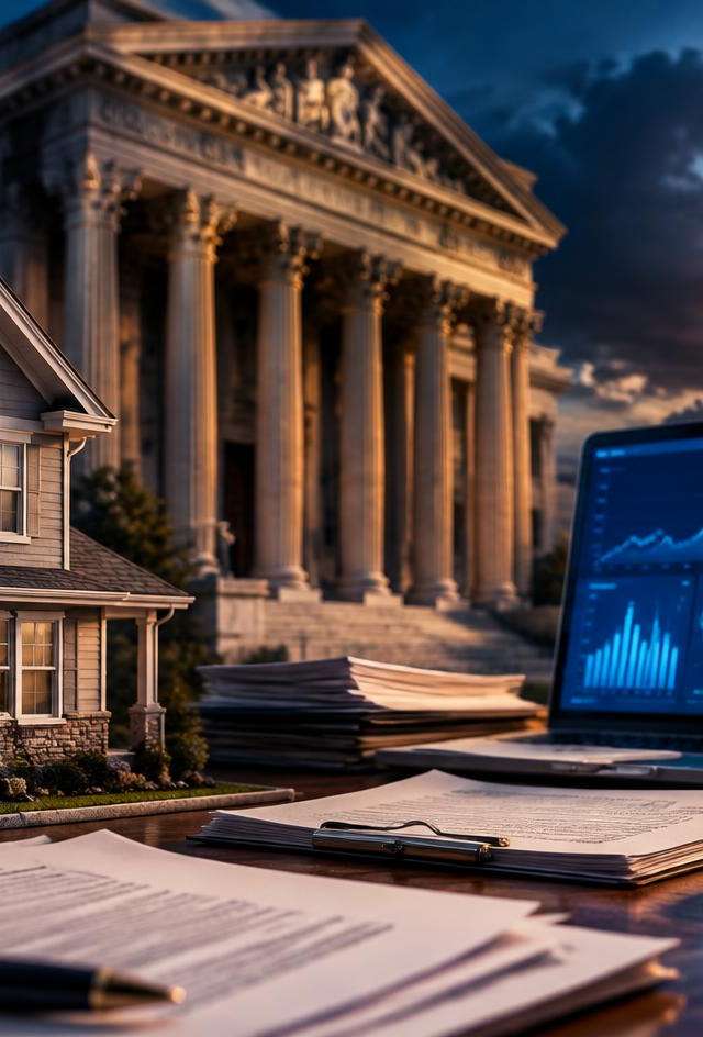 HouseCanary's Bankruptcy Battle Linked to Potential $260M Rocket Close Judgment — AI-generated illustration