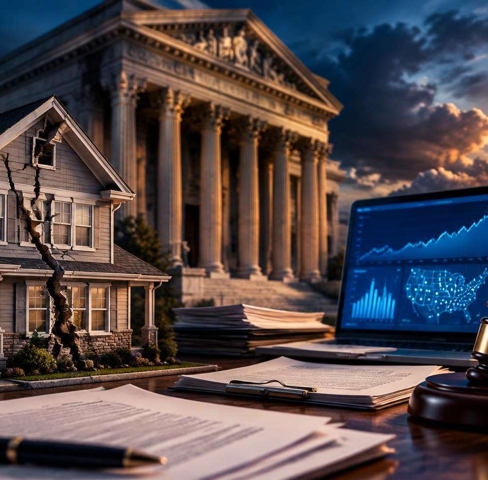HouseCanary's Bankruptcy Battle Linked to Potential $260M Rocket Close Judgment — AI-generated illustration