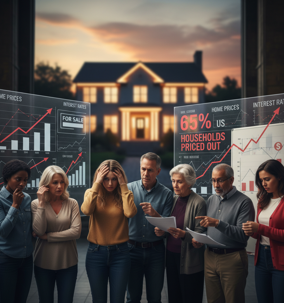 Housing Affordability Crisis Deepens: 65% of US Households Priced Out Amidst Soaring Costs — AI-generated illustration