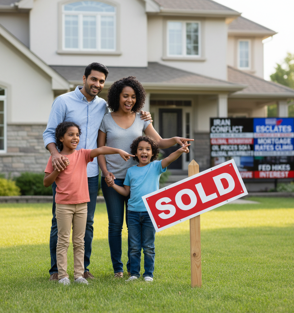 Housing Demand Surges Amidst Geopolitical Tensions and Rising Rates — AI-generated illustration