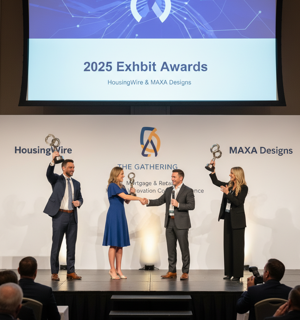 HousingWire and MAXA Designs Honor Mortgage & Real Estate Innovation at 2025 Exhibit Awards — AI-generated illustration