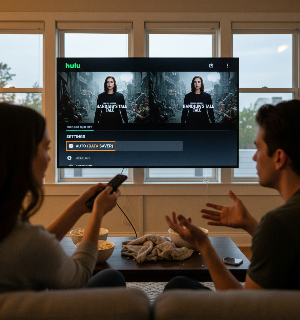 Hulu's Auto-Quality Settings Reportedly Downgrading Picture, Impacting Viewer Experience — AI-generated illustration