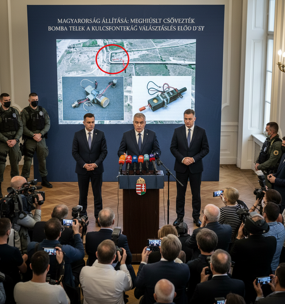 Hungary Alleges Foiled Pipeline Bomb Plot Ahead of Crucial Elections — AI-generated illustration