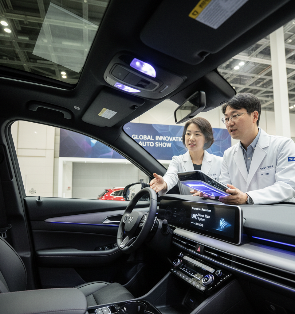 Hyundai and Kia Unveil In-Car UV Sanitization System for Production Vehicles — AI-generated illustration