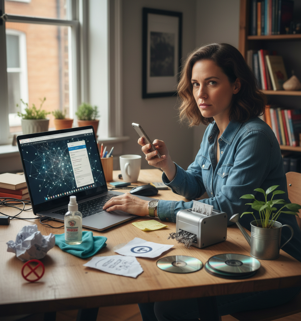 I tried to wipe my digital footprint without paying for a data removal service - 5 free ways — AI-generated illustration