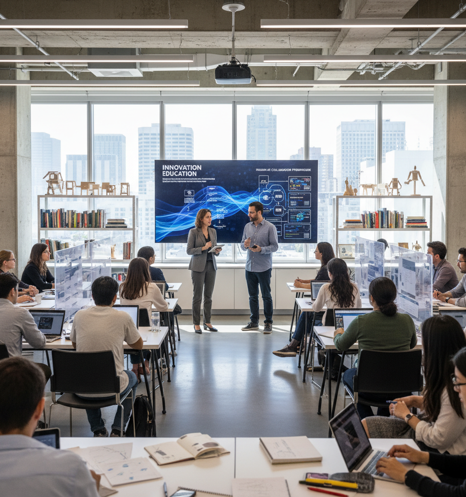 IDEO Pivots from Design Factory to Innovation Educator Amidst AI's Reshaping of Creative Industries — AI-generated illustration