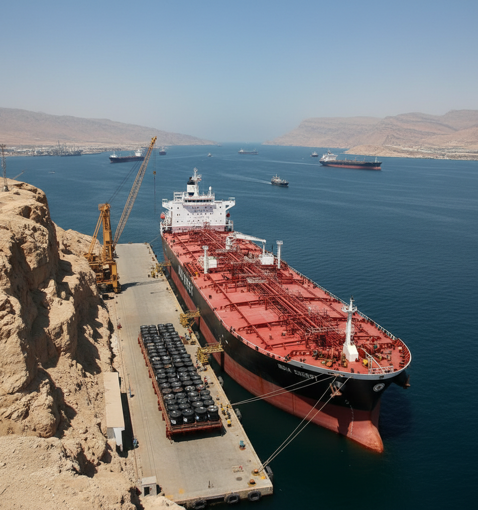 India Revives Iran Oil & Gas Imports After 7 Years, Reshaping Geopolitical Chessboard — AI-generated illustration